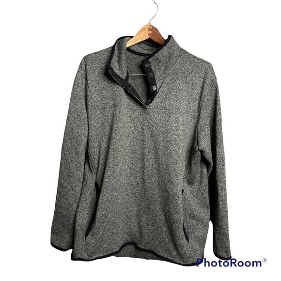 ✨Eddie Bauer T Snap 2XL Gray Pullover Sweater